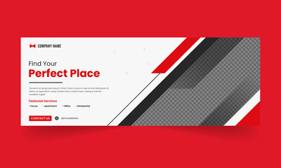 Perfect place real estate social media cover design template