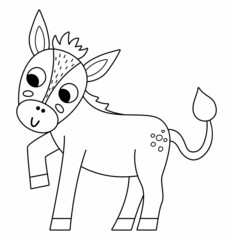 Vector black and white dragonfly icon. Funny woodland, forest, farm or garden insect. Cute bug outline illustration or coloring page for kids isolated on white background .