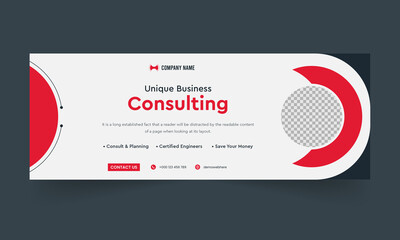 Business consulting social media cover and banner design template