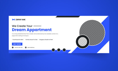 Dream apartment real estate social media cover design