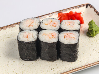 Japanese roll with prawn and rice