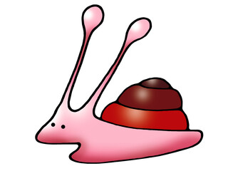 Illustration of a cute snail