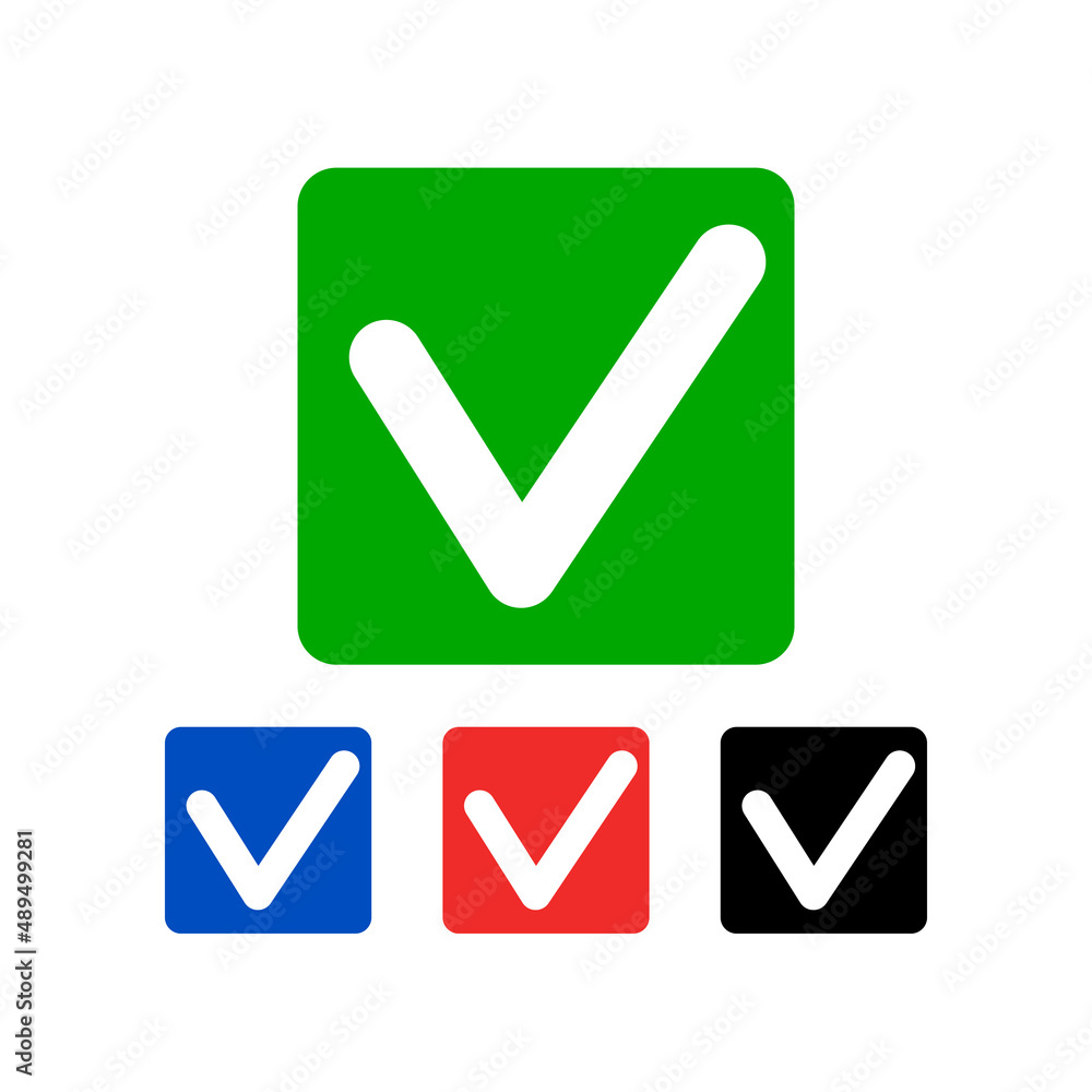 Poster a set of checkbox icons. decision and acceptance. editable vectors.