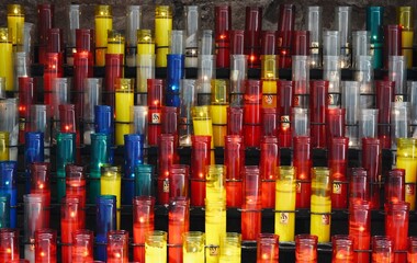 Colorful burning candles