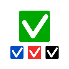 A set of checkbox icons. Decision and acceptance. Editable vectors.