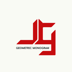 JG monogram logo.Letter g, letter j typographic icon.Lettering sign isolated on light background.Alphabet initials.Modern, design, geometric, web, tech style characters.	