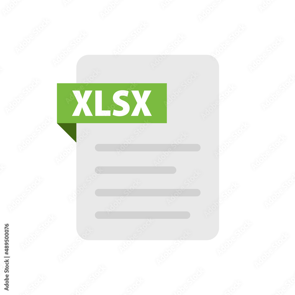 Poster modern xlsx file icon. file format. extensions. vectors.