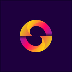 Shape letter O gradient Logo Template