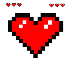 Fototapeta premium pixel heart pixel art