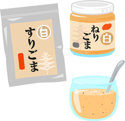 練りゴマとすりゴマとゴマドレッシング