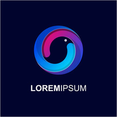 Unique spiral logo with gradient color