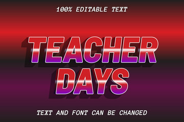 Teacher Days Editable Text Effect Retro Style