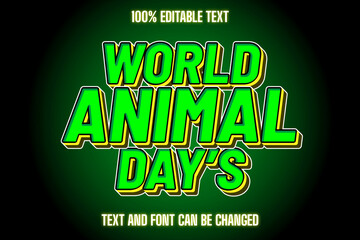 World Animal Day Editable Text Effect Modern Style