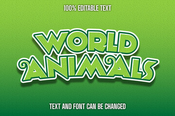 World Animals Editable Text Effect Modern Style