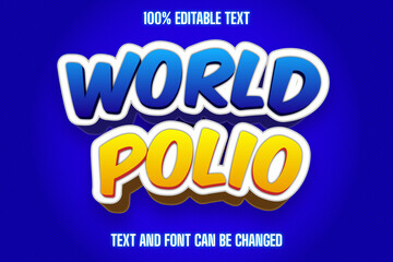 World polio Editable Text Effect Modern Style