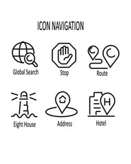 Directional map navigation icon symbol illustration eps
