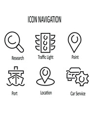 Directional map navigation icon symbol illustration eps