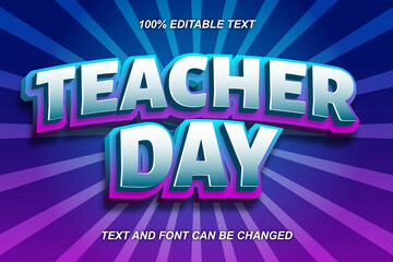Teacher Day Editable Text Effect Comic Style