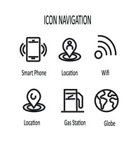 Directional map navigation icon symbol illustration eps