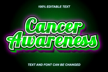 Cancer Awareness Day Editable Text Effect Modern Style