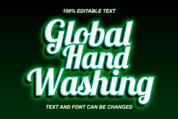 Global Hand Washing Editable Text Effect Modern Style