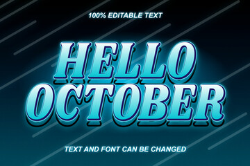 Hello October Editable Text Effect Modern Style