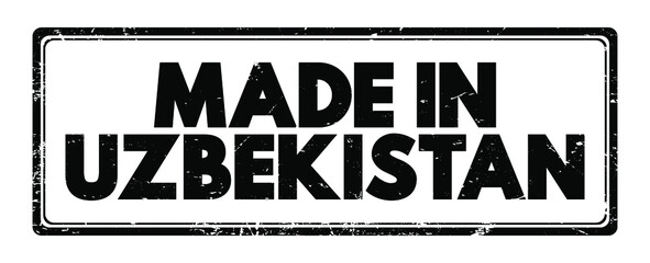 Fototapeta premium Made in Uzbekistan text emblem stamp, concept background