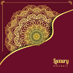 Luxury mandala gold seamless pattern mandala Free Vector