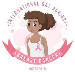 International Day Against Breast Cancer banner with a woman