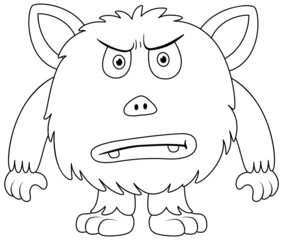 Black and white doodle character