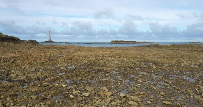 The lighthouse in Goury, Cap de la Hague, Cotentin peninsula, France