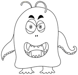 Black and white doodle character