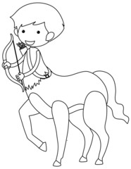 A centaur doodle outline for colouring