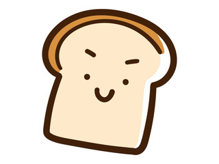 かわいい食パンのキャラクターの手書き風イラスト
