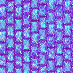 Fototapeta premium Seamless pattern - green and violet . With gems or mineral stone rhinestones, on violet background. Perfect for textile, wallpapers, postcards, greeting cards, wedding invitations, romantic events.