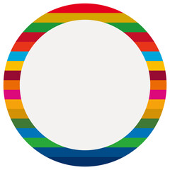 Obraz premium SDGsの17色を使用した丸型のタイトルフレーム 1