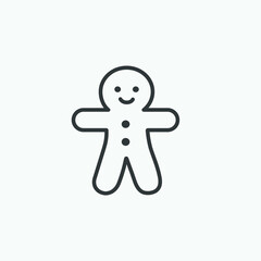 cookie, christmas, decoration, sweet, gingerbread icon vector isolated