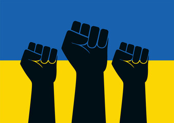 Raised fist vector icon. Human hand up in the air