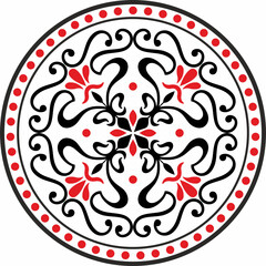 Vector round colored european ornament. Classical Circle of the peoples of Europe. Ancient Greece, Roman Empire, Italy, France.
