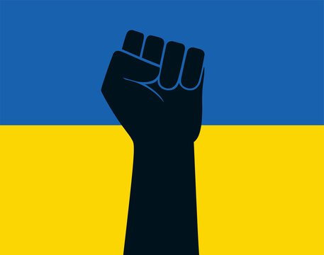 Raised Fist Vector Icon. Human Hand Up In The Air