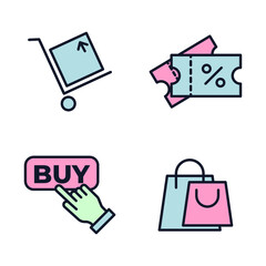 E-Commerce set icon symbol template for graphic and web design collection logo vector illustration