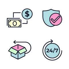 E-Commerce set icon symbol template for graphic and web design collection logo vector illustration