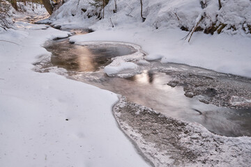 snow in the mountains