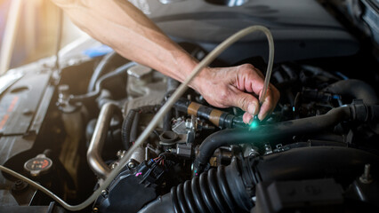 Obraz premium car in repair and service center