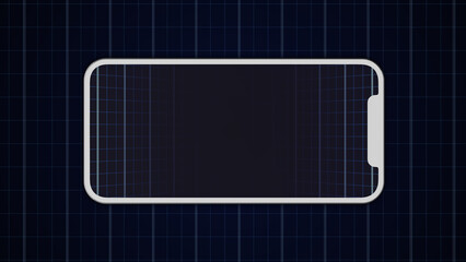 modern smartphone on color digital background