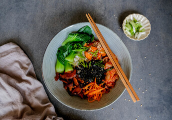 Homemade popular Korean meal. Vegan Korean Buddha Bowl. Great for weight watcher, light eater or on...