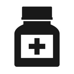 Medical pills bottle vector icon