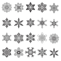 Set of 25 Snowflake Vector Collection 