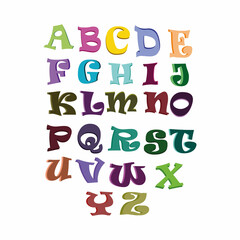 Coloring alphabet letter vector design for kids