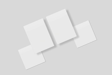 Blank paper for mockup. 3D Render.	
